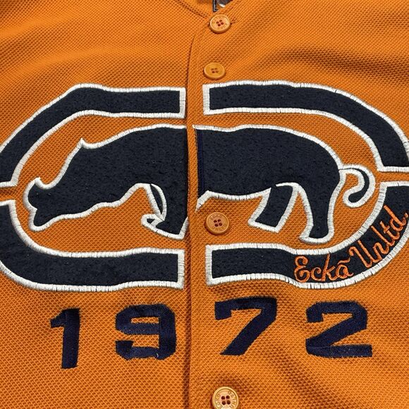 Vtg Ecko Unltd Jersey Shirt Men’s Extra Large Orange Hockey #72 Rhino Skater XL - Picture 3 of 16